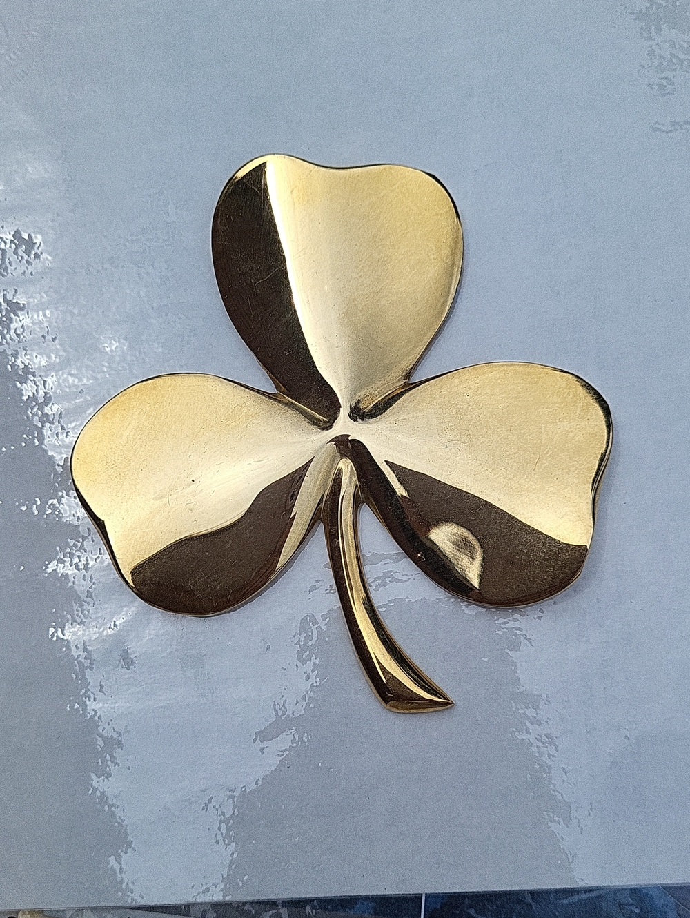 24KT Gold Plated GERITY 4 LEAF CLOVER INSCRIPTION CELTIC ST. PATTYS LUCK